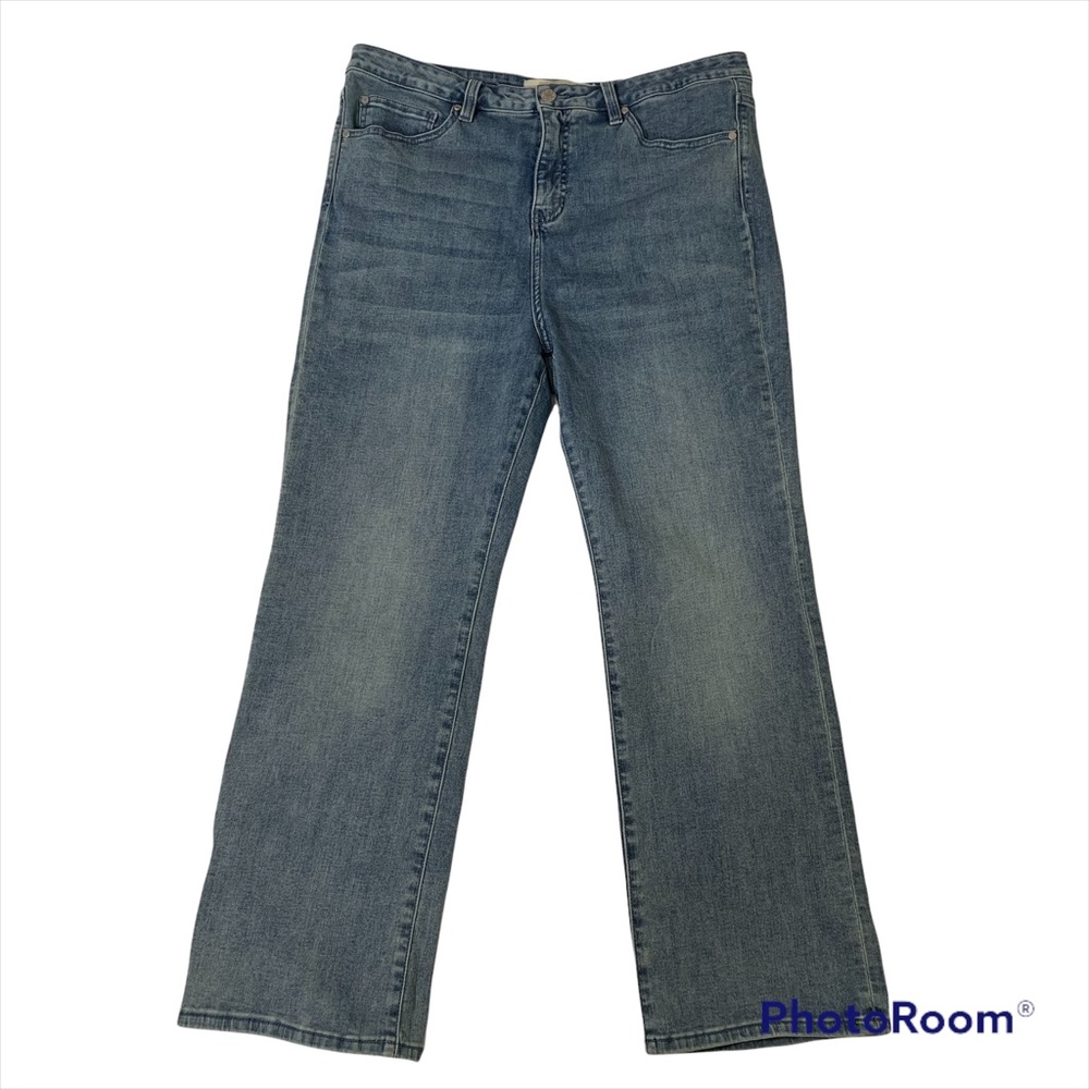 Soft Surroundings Womens Jeans Straight Leg High Rise Blue Stretch Denim Sz 18P